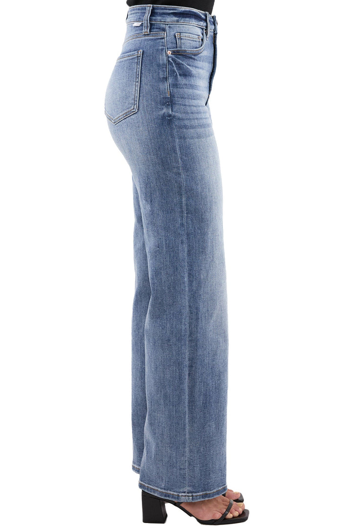 Plus Hailey High Rise Slim Wide Leg Jeans