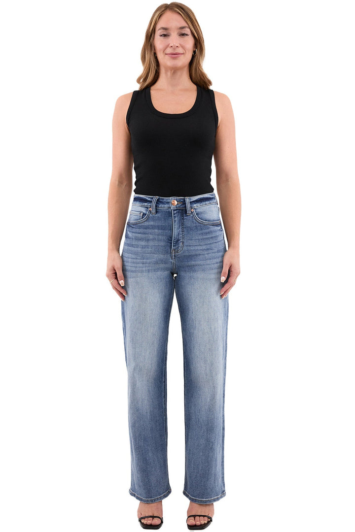 Plus Hailey High Rise Slim Wide Leg Jeans