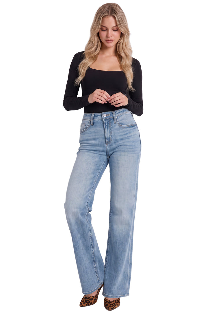 Hailey High Rise Slim Wide Leg Jeans
