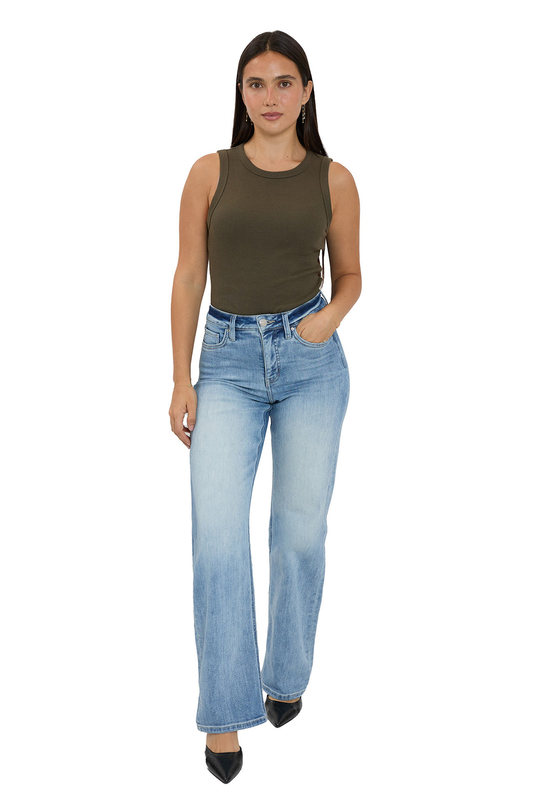 Plus Hailey High Rise Wide Leg Jeans