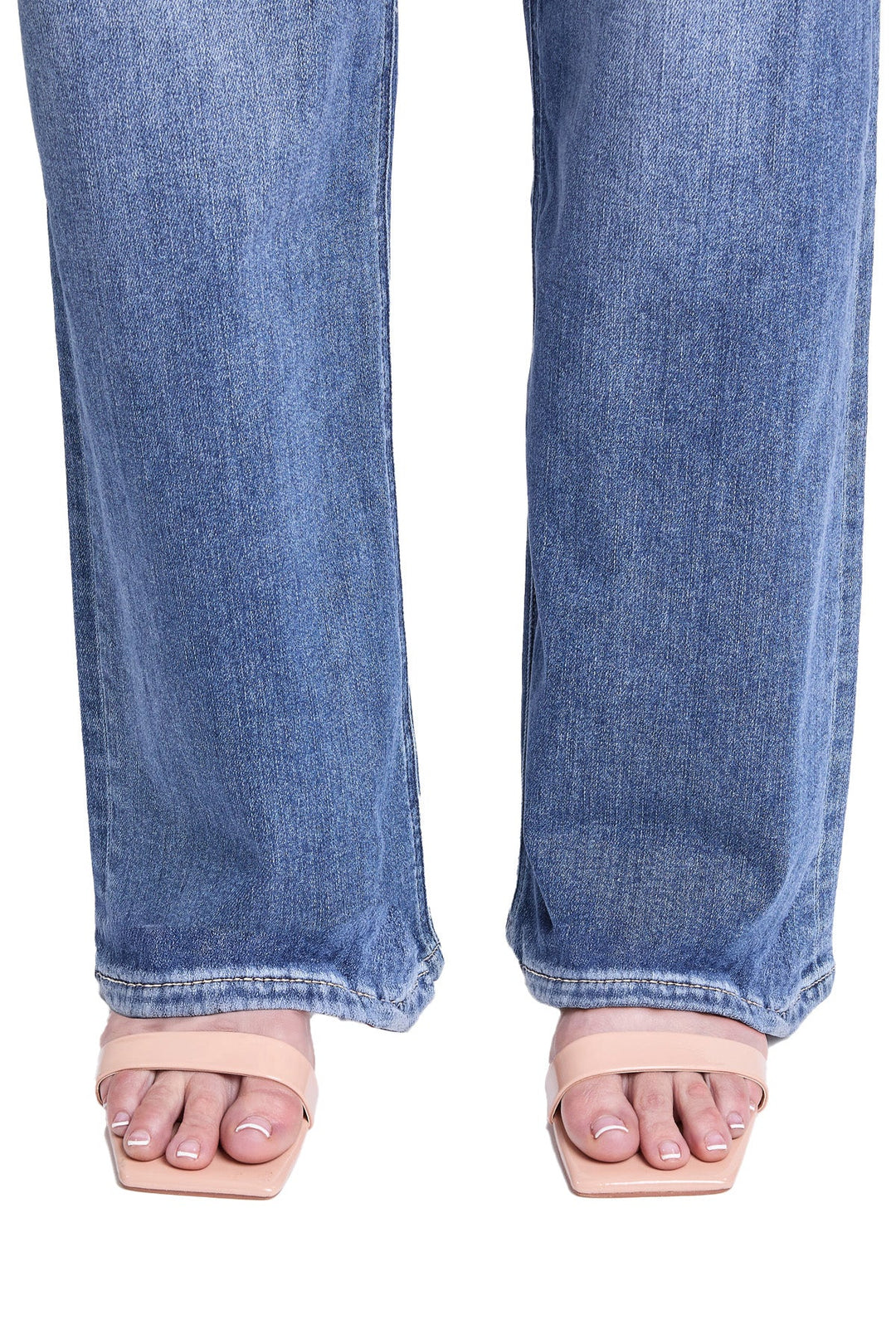 Plus Hailey High Rise Distressed Wide Leg Jeans