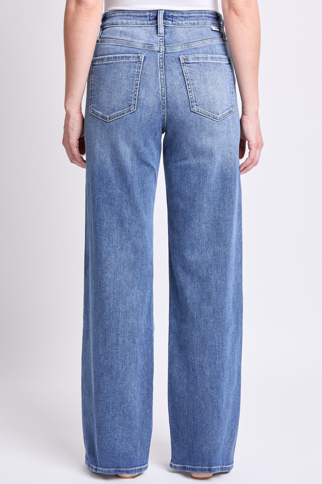Plus Hailey High Rise Distressed Wide Leg Jeans