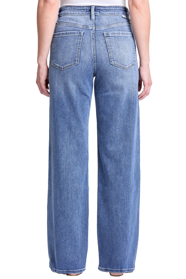 Plus Hailey High Rise Distressed Wide Leg Jeans