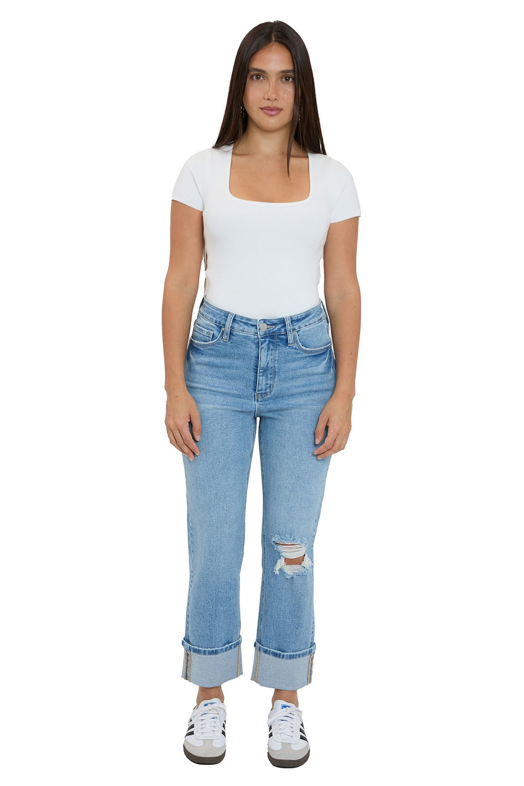 Plus Dylan Cuffed Straight Leg Jeans
