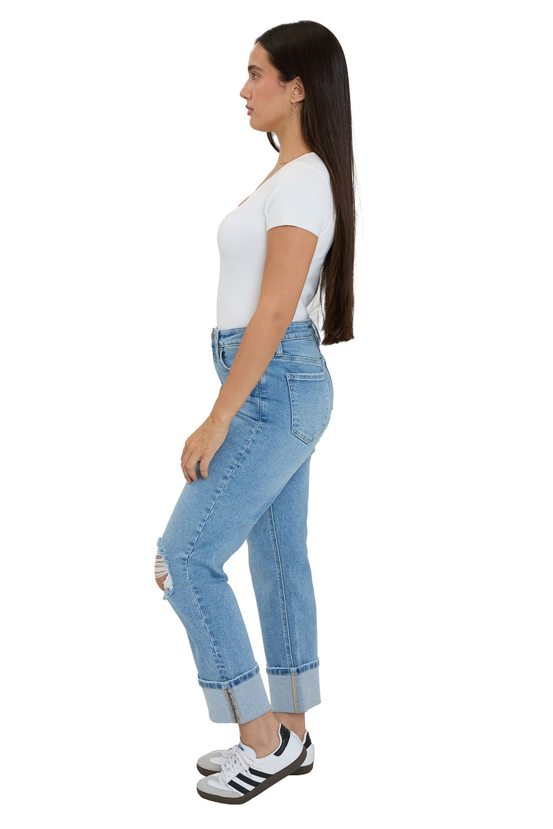 Plus Dylan Cuffed Straight Leg Jeans