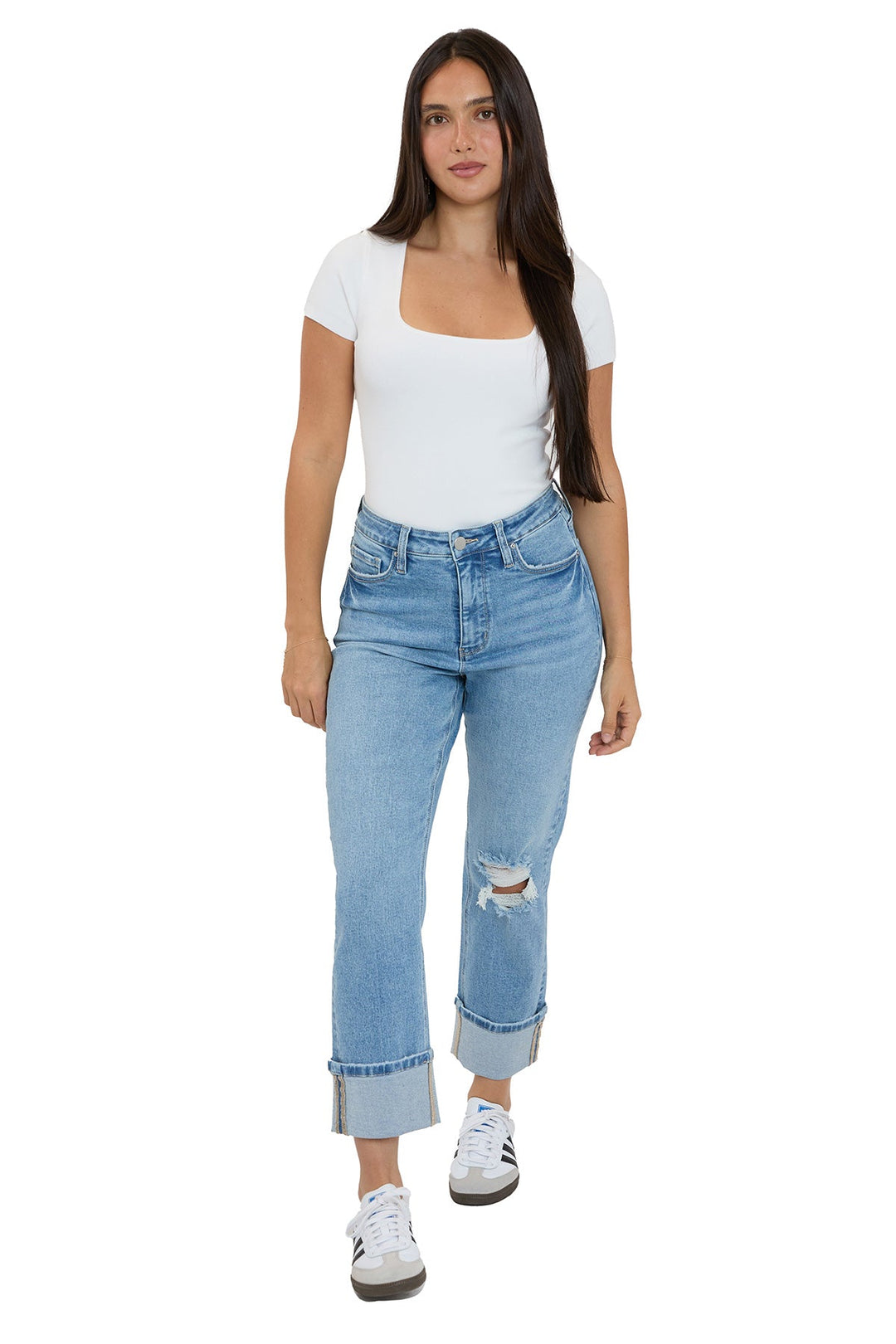 Plus Dylan Cuffed Straight Leg Jeans
