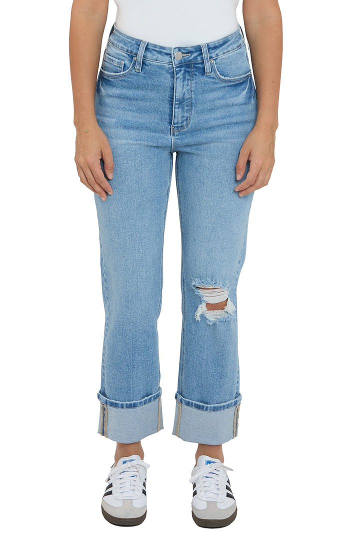 Plus Dylan Cuffed Straight Leg Jeans
