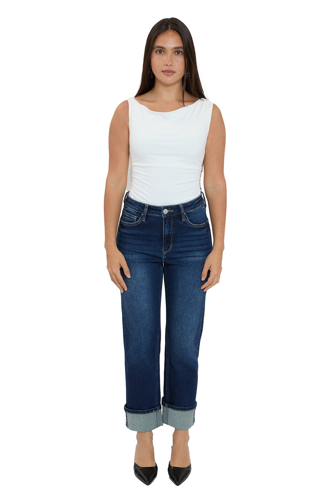 Plus Dylan Cuffed Straight Leg Jeans