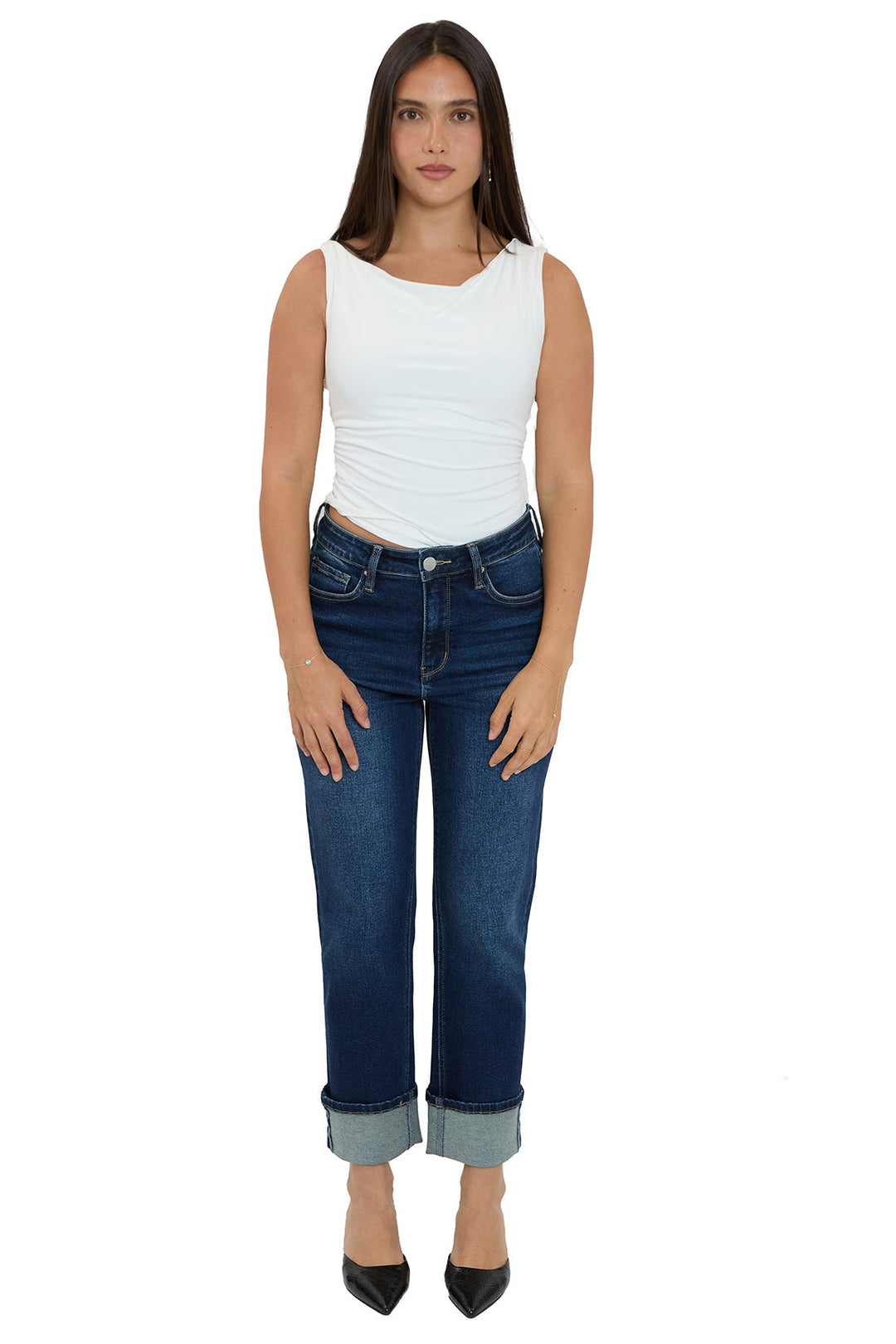 Plus Dylan Cuffed Straight Leg Jeans
