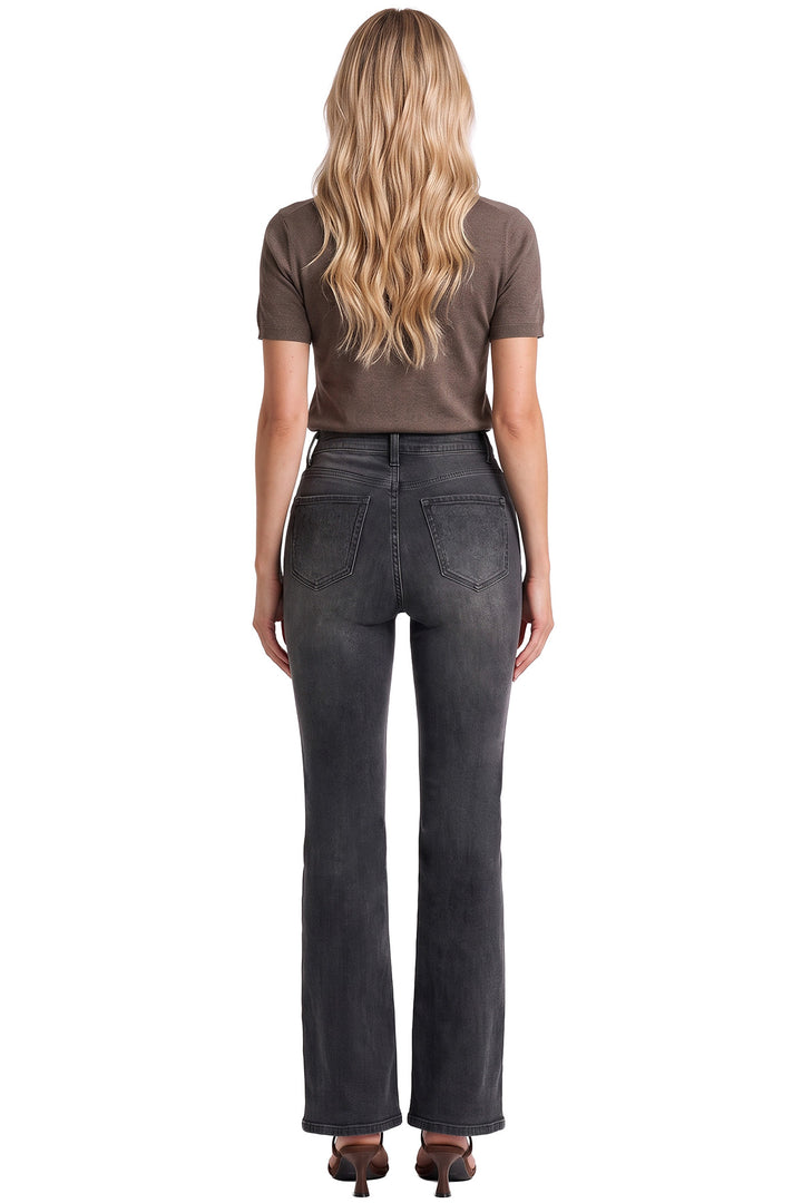 Mia Studded Bootcut Jeans-Black