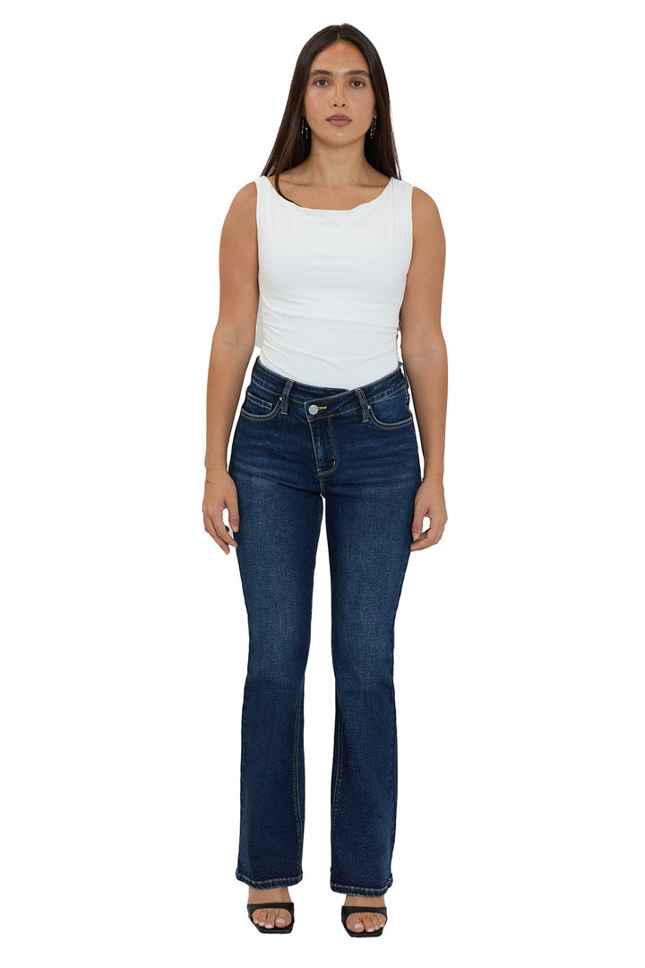 Mia High Rise Crossover Bootcut Jeans