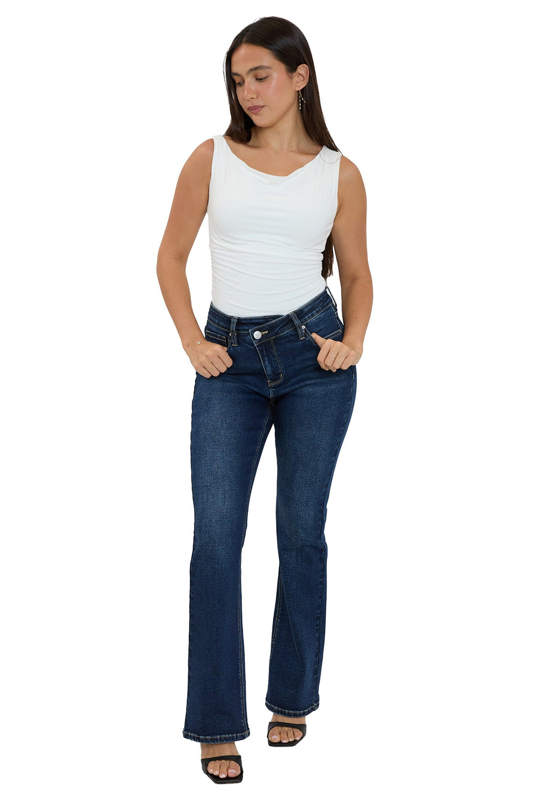 Mia High Rise Crossover Bootcut Jeans