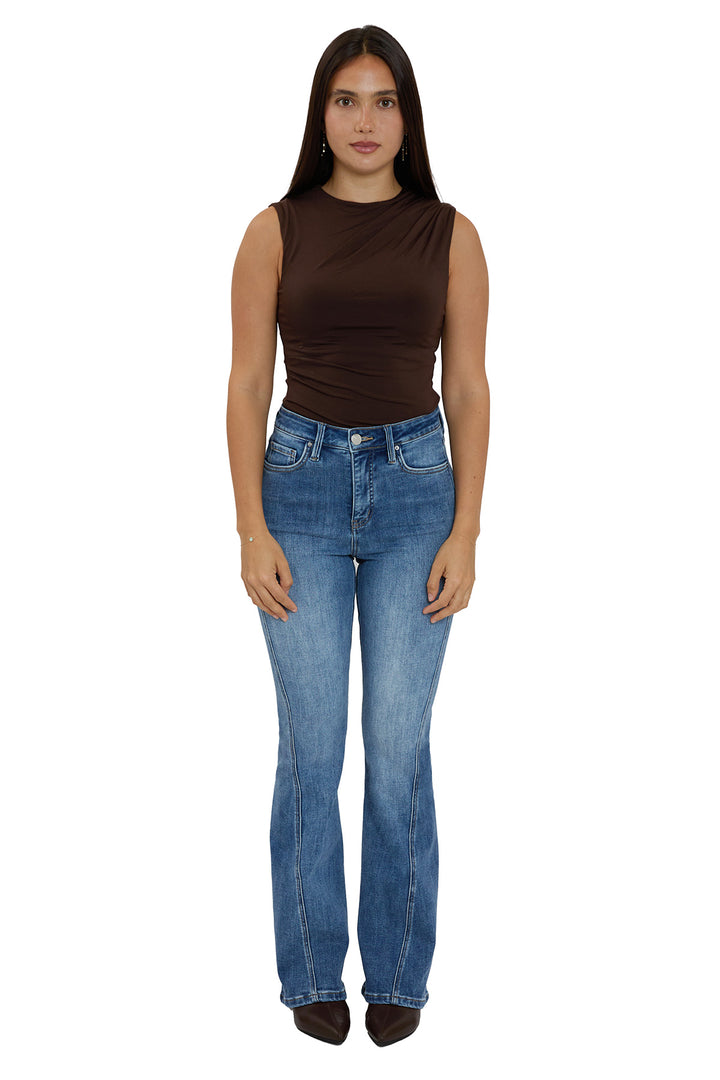 Plus Daisy High Rise Slim Angled Flare Jeans