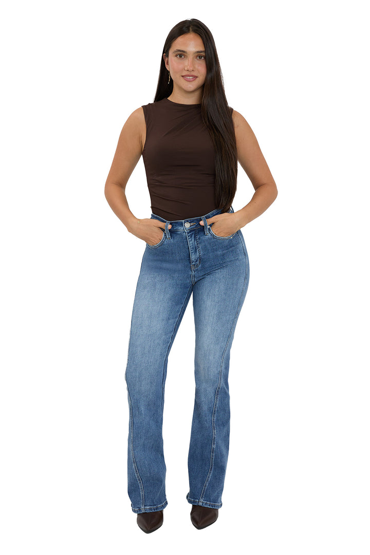 Plus Daisy High Rise Slim Angled Flare Jeans