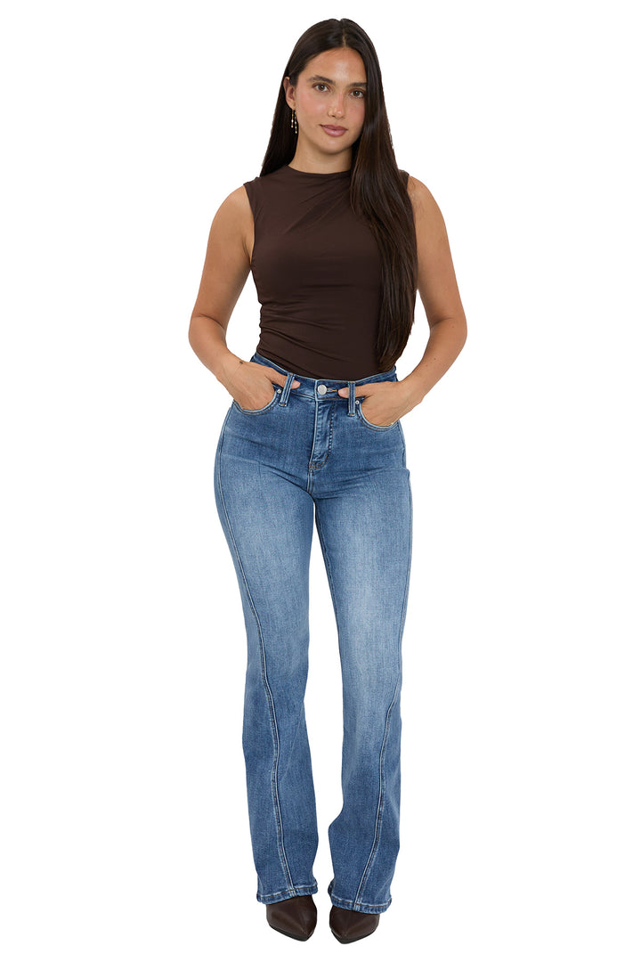 Plus Daisy High Rise Slim Angled Flare Jeans