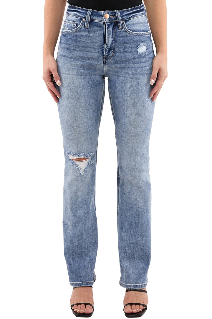 Plus Mia High Rise Bootcut Distressed Jeans
