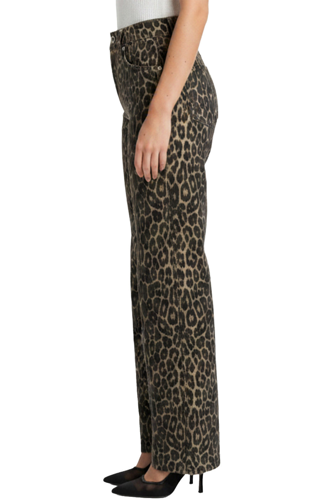 Plus Chloe High Rise Printed Wide Leg Jeans