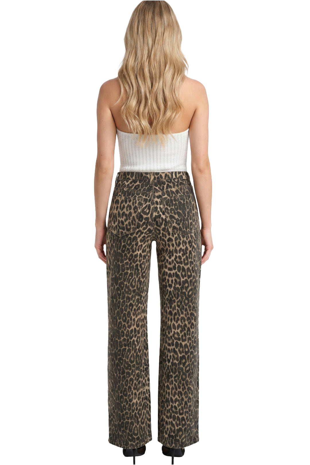 Chloe High Rise Printed Wide Leg Jeans