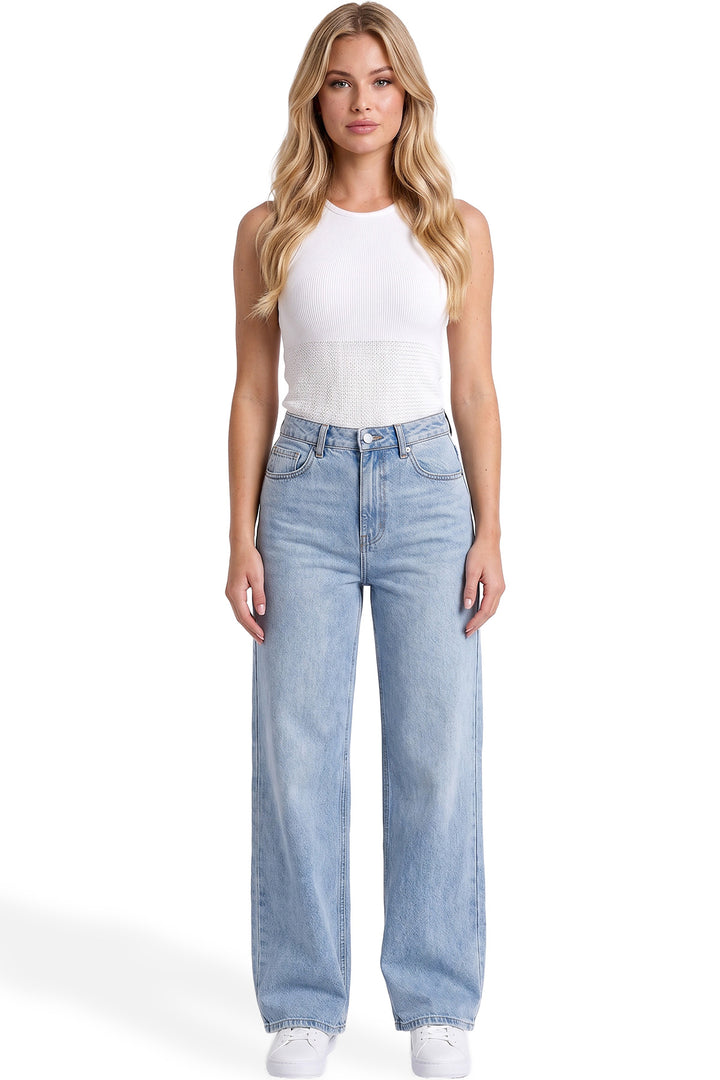 Plus Chloe High Rise Wide Leg Jeans-ZP199899-35C