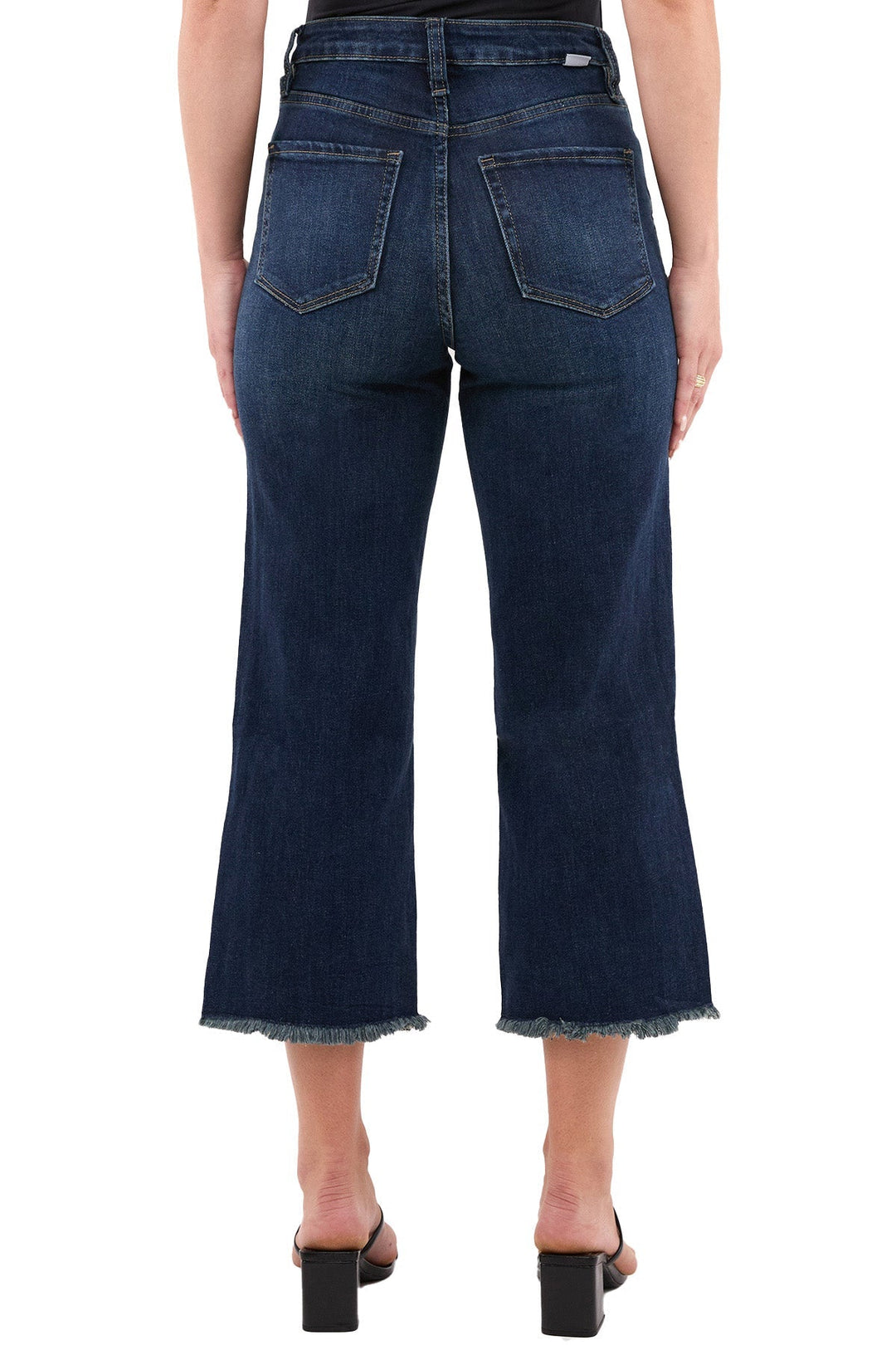 Plus Chloe High Rise Wide Leg Cropped Frayed Jeans