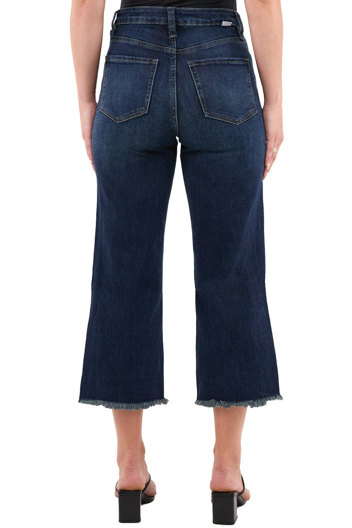 Plus Chloe High Rise Wide Leg Cropped Frayed Jeans