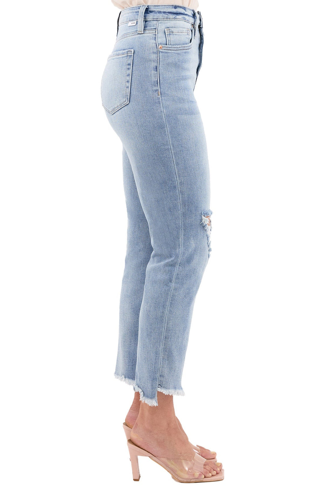 Plus Dylan High Rise Slim Straight Crop Fray Jeans