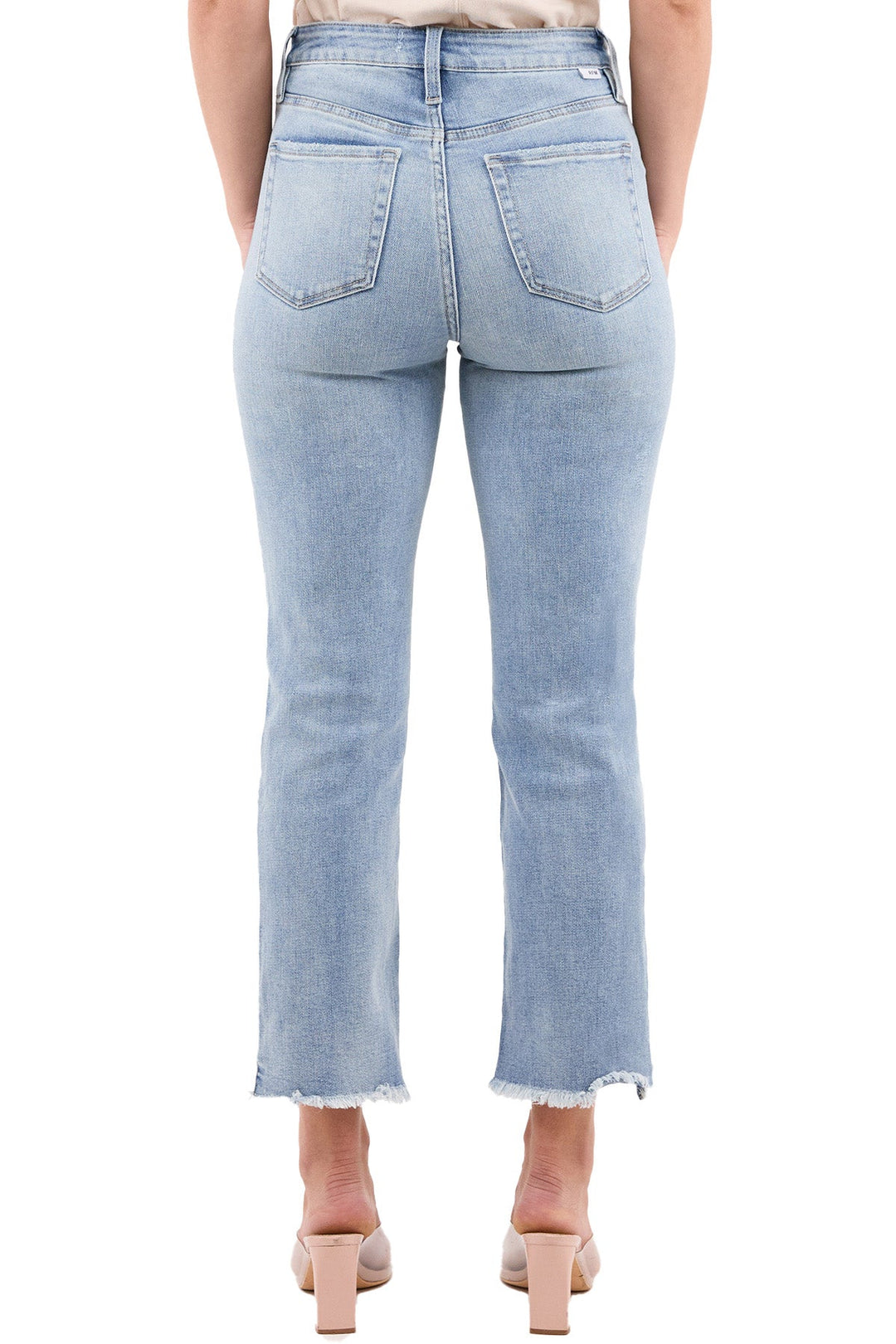 Plus Dylan High Rise Slim Straight Crop Fray Jeans