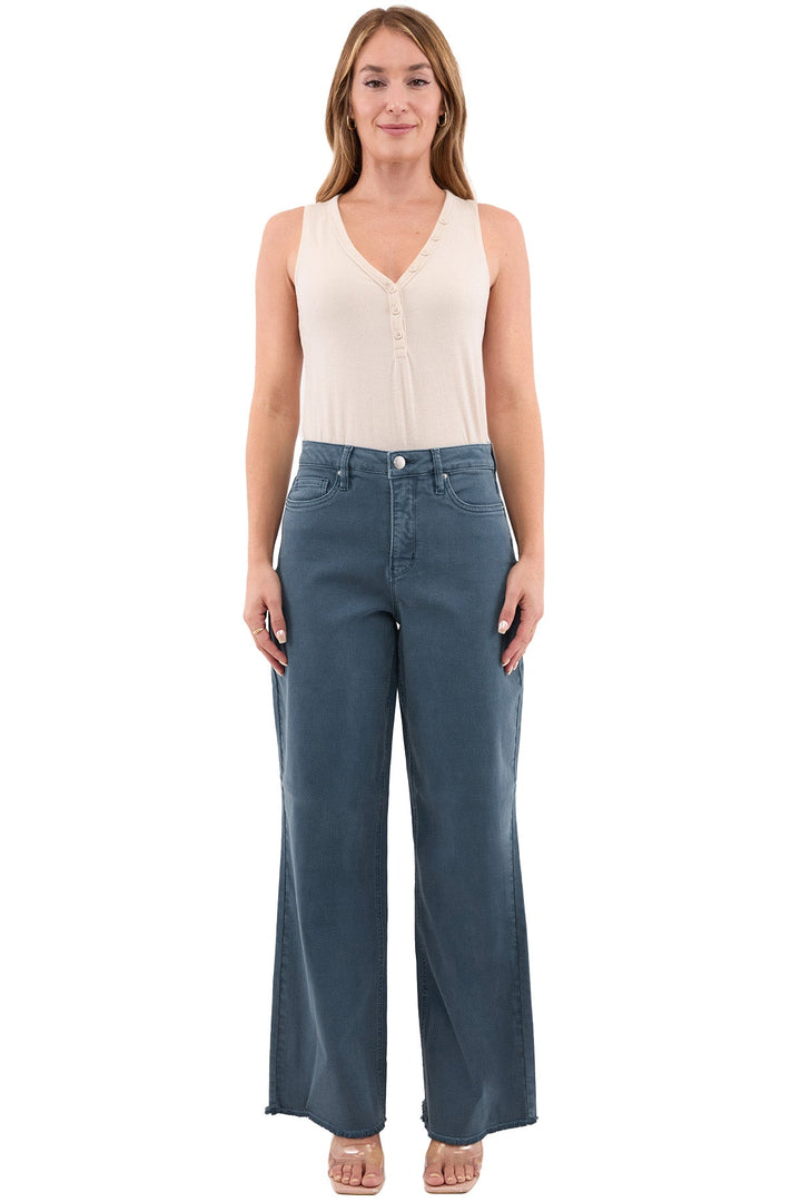 Plus Chloe High Rise Frayed Wide Leg Pants