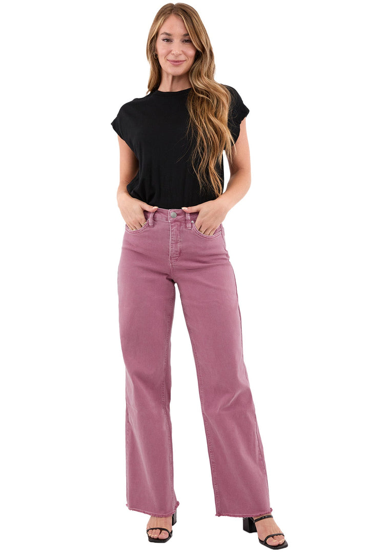 Plus Chloe High Rise Frayed Wide Leg Pants