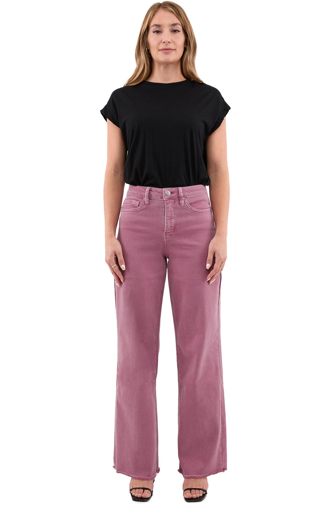 Plus Chloe High Rise Frayed Wide Leg Pants