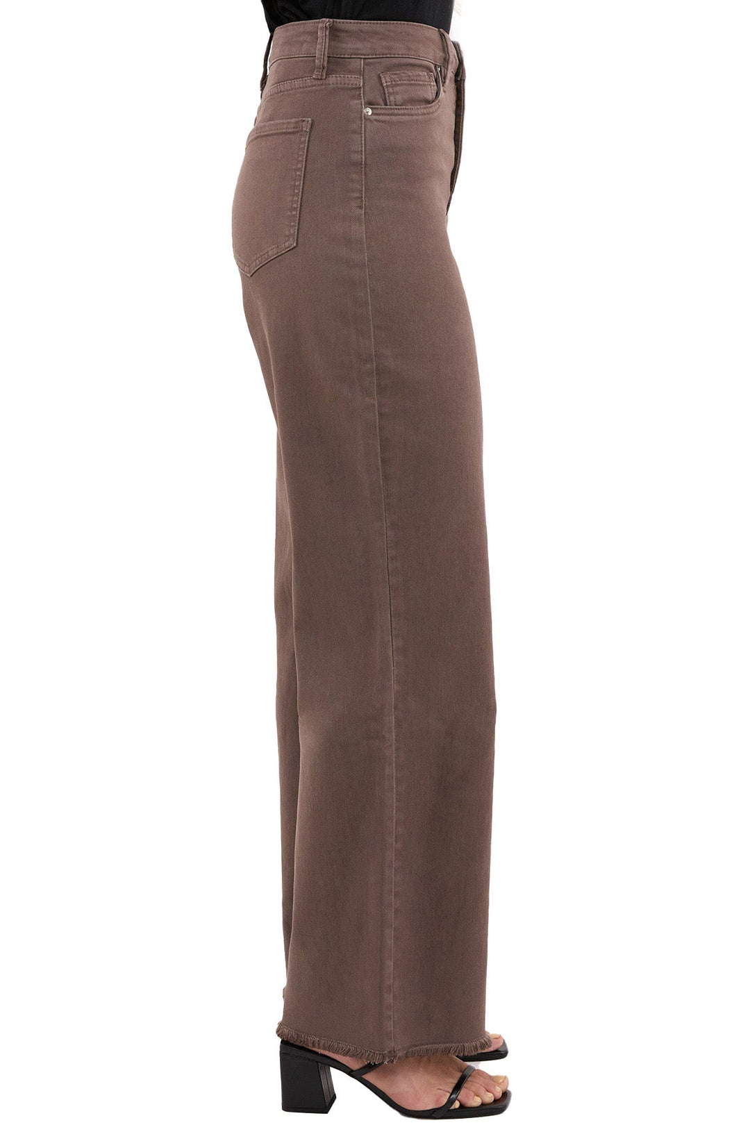 Plus Chloe High Rise  Frayed Wide Leg Pants