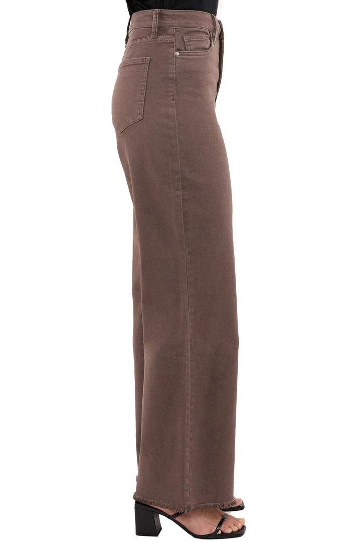 Plus Chloe High Rise  Frayed Wide Leg Pants