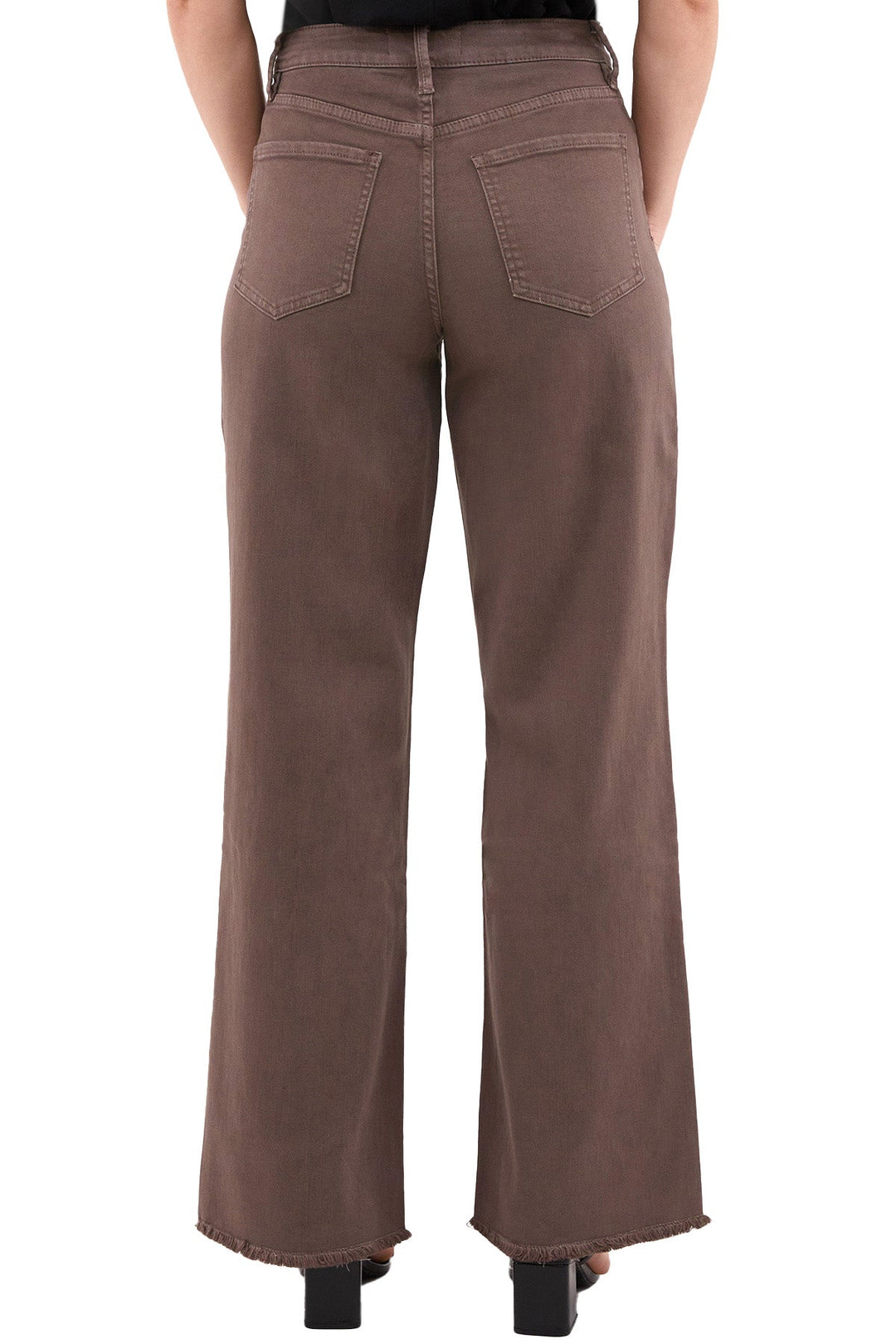 Plus Chloe High Rise  Frayed Wide Leg Pants