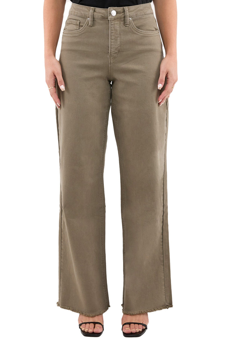 Plus Chloe High Rise Frayed Wide Leg Pants
