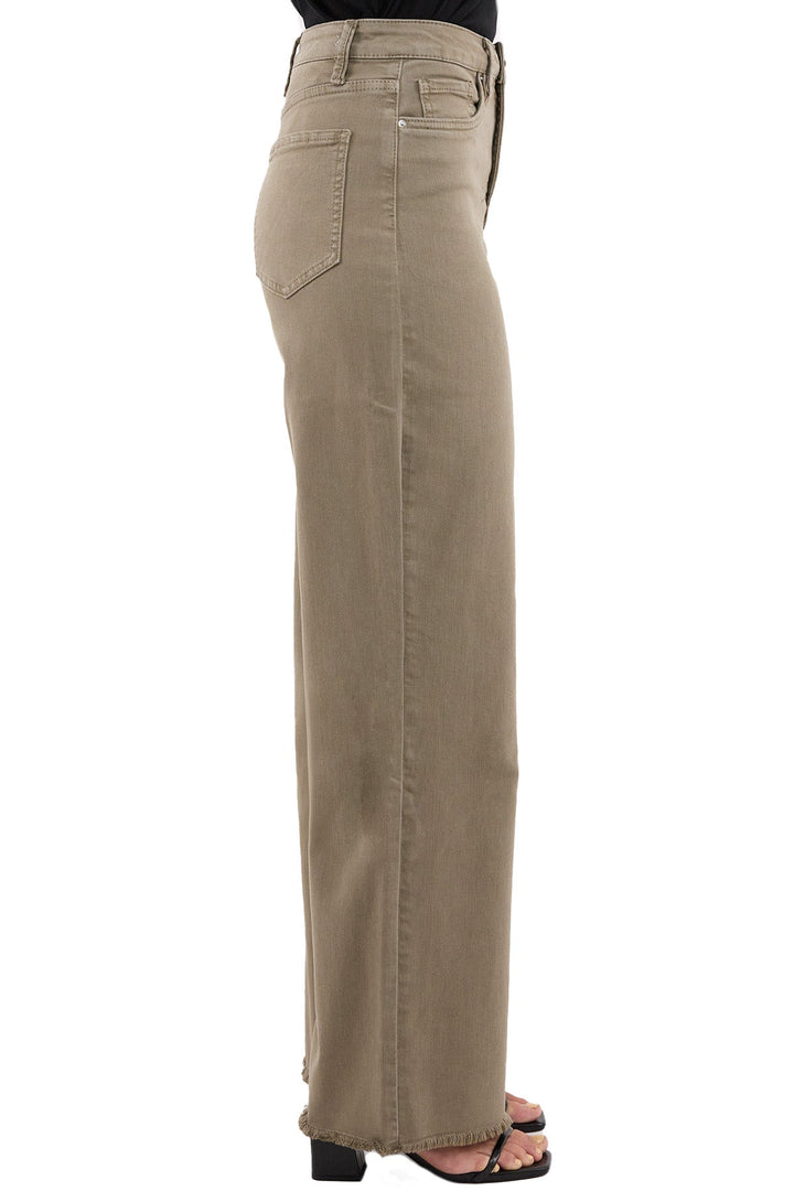 Plus Chloe High Rise Frayed Wide Leg Pants
