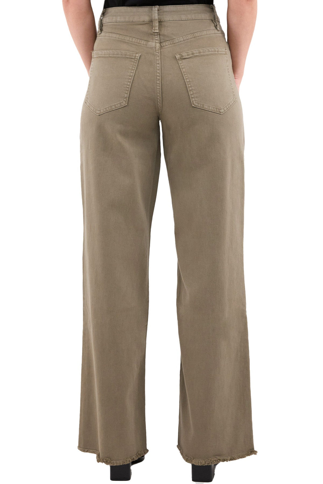 Plus Chloe High Rise Frayed Wide Leg Pants