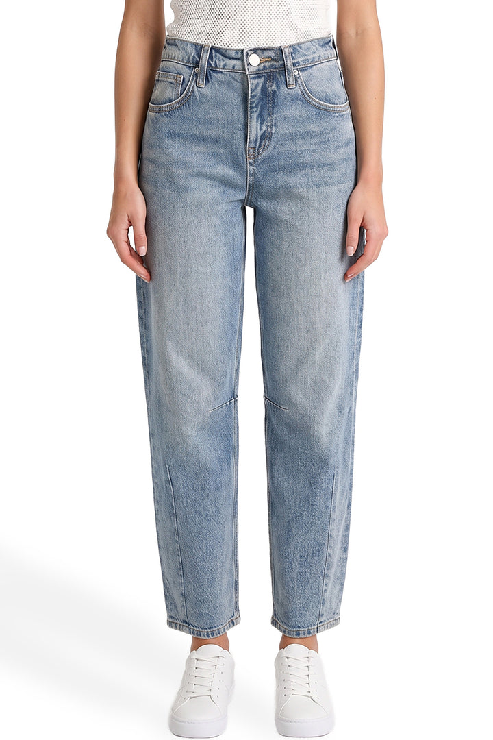Plus High Rise Barrel Jeans- ZP823599