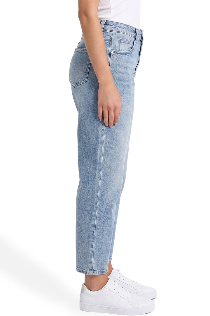 Plus High Rise Barrel Jeans- ZP823599