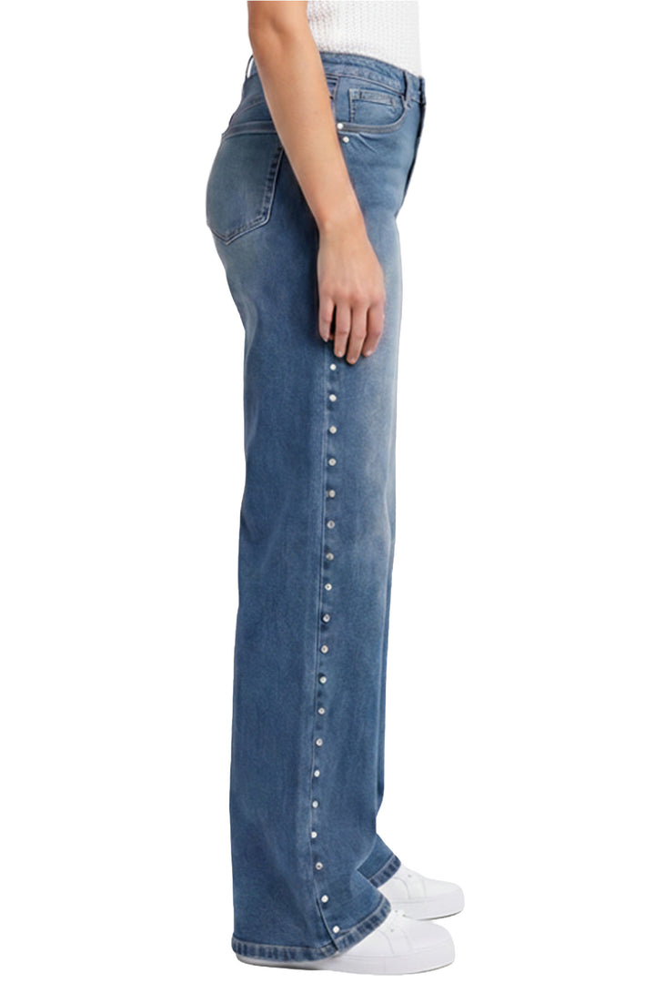 Plus Chloe High Rise Wide Leg Jeans with Studs-ZP823700-08M