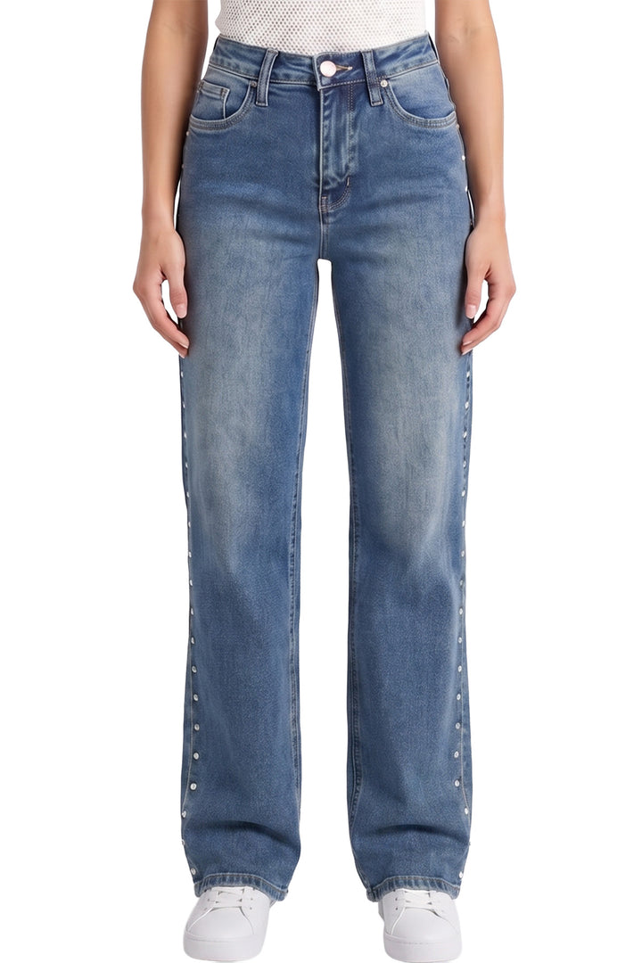 Plus Chloe High Rise Wide Leg Jeans with Studs-ZP823700-08M