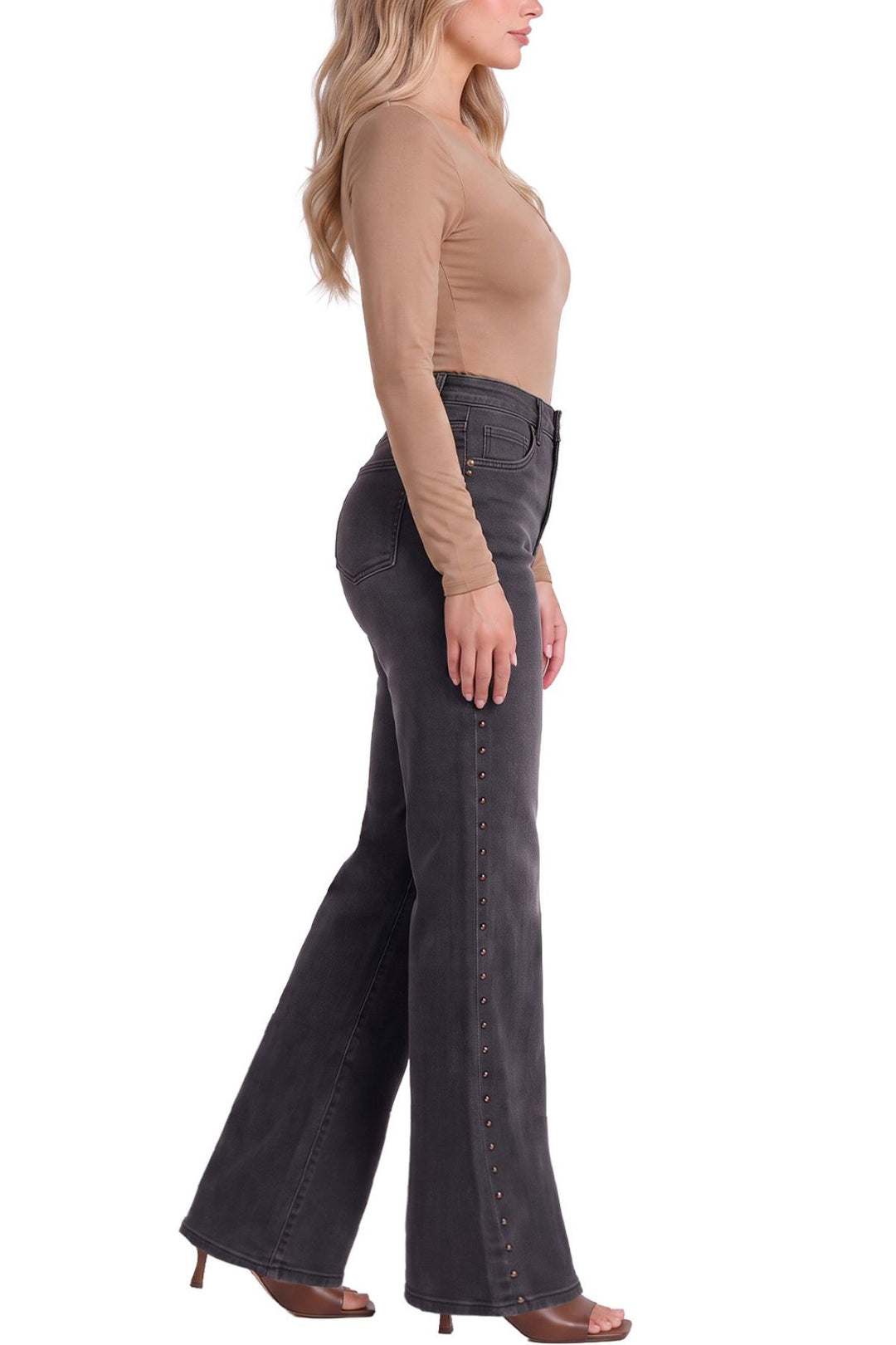 Women's Chloe Wide Leg With Studs Jeans