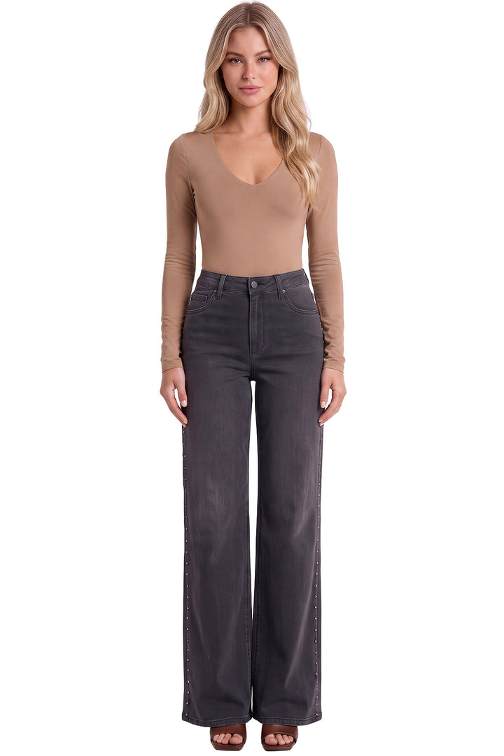 Women's Chloe Wide Leg With Studs Jeans