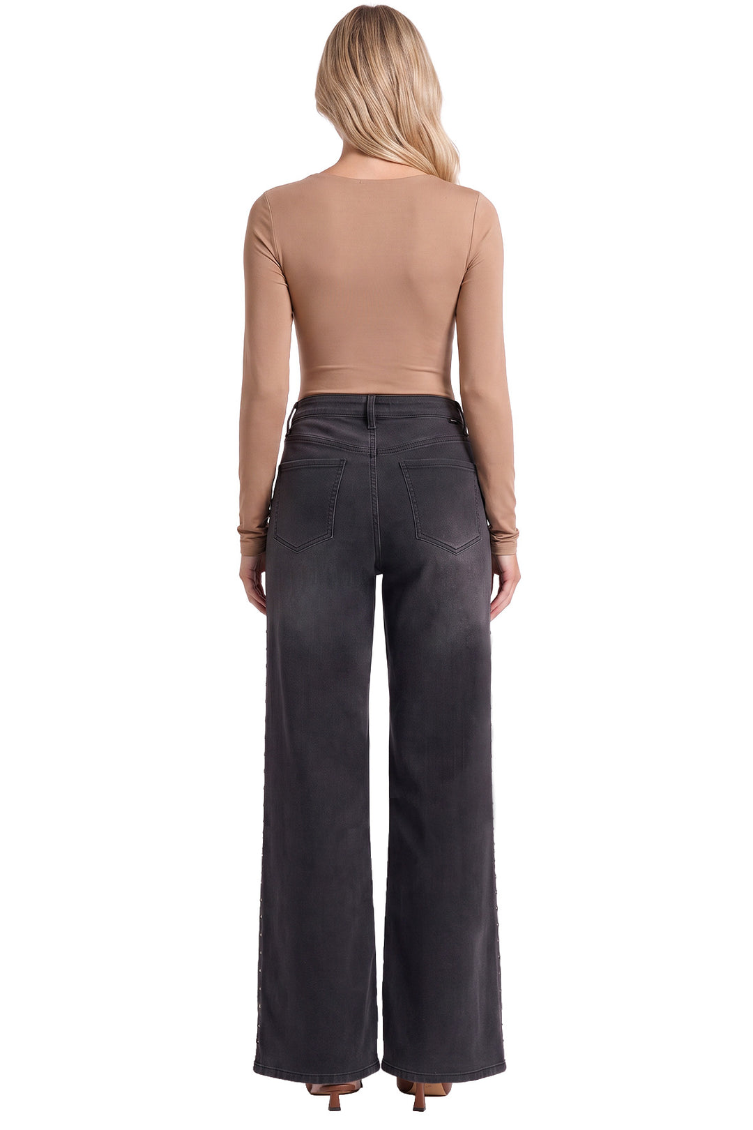 Women's Chloe Wide Leg With Studs Jeans