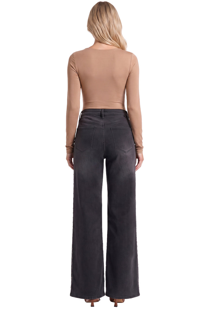 Women's Chloe Wide Leg With Studs Jeans