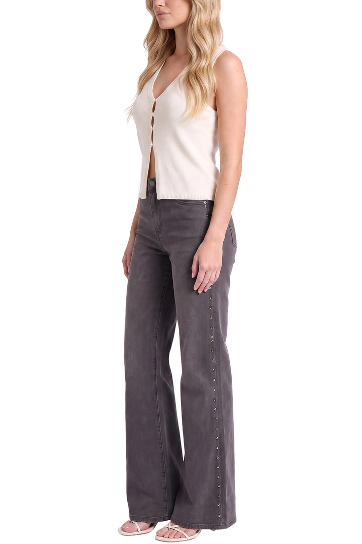 Chloe Wide Leg With Studs Jeans