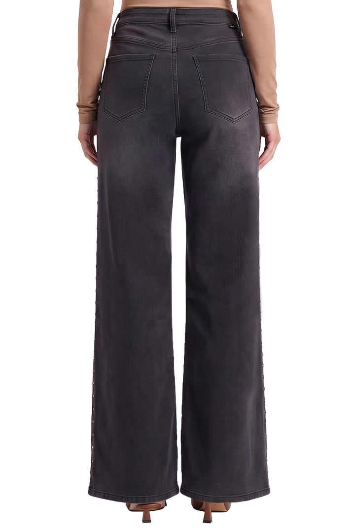Women's Chloe Wide Leg With Studs Jeans
