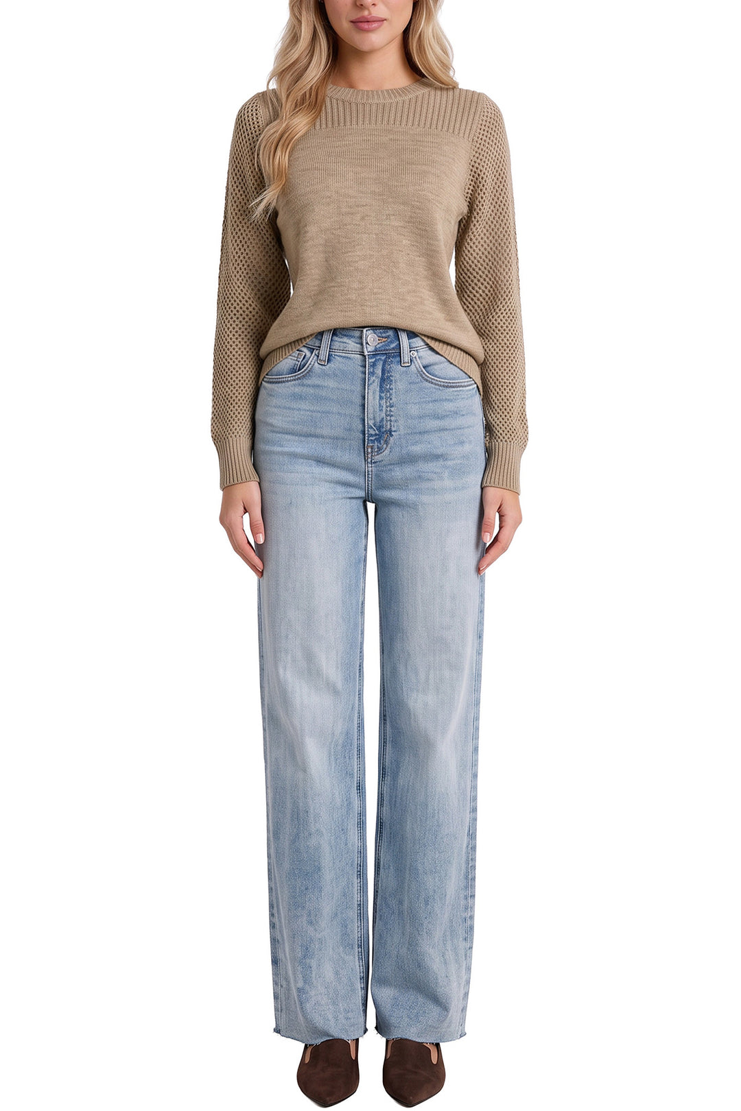 Hailey Wide Leg Jeans - Light