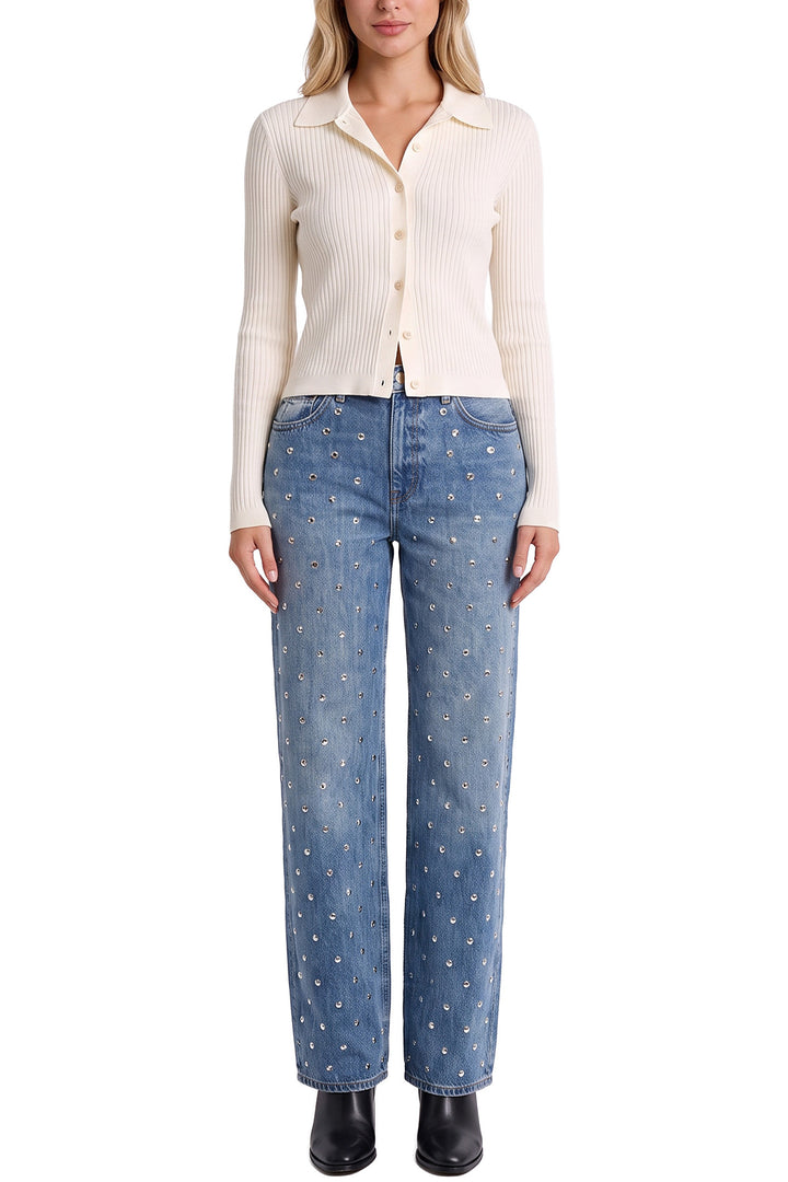 Hailey Wide Leg Studded Jeans
