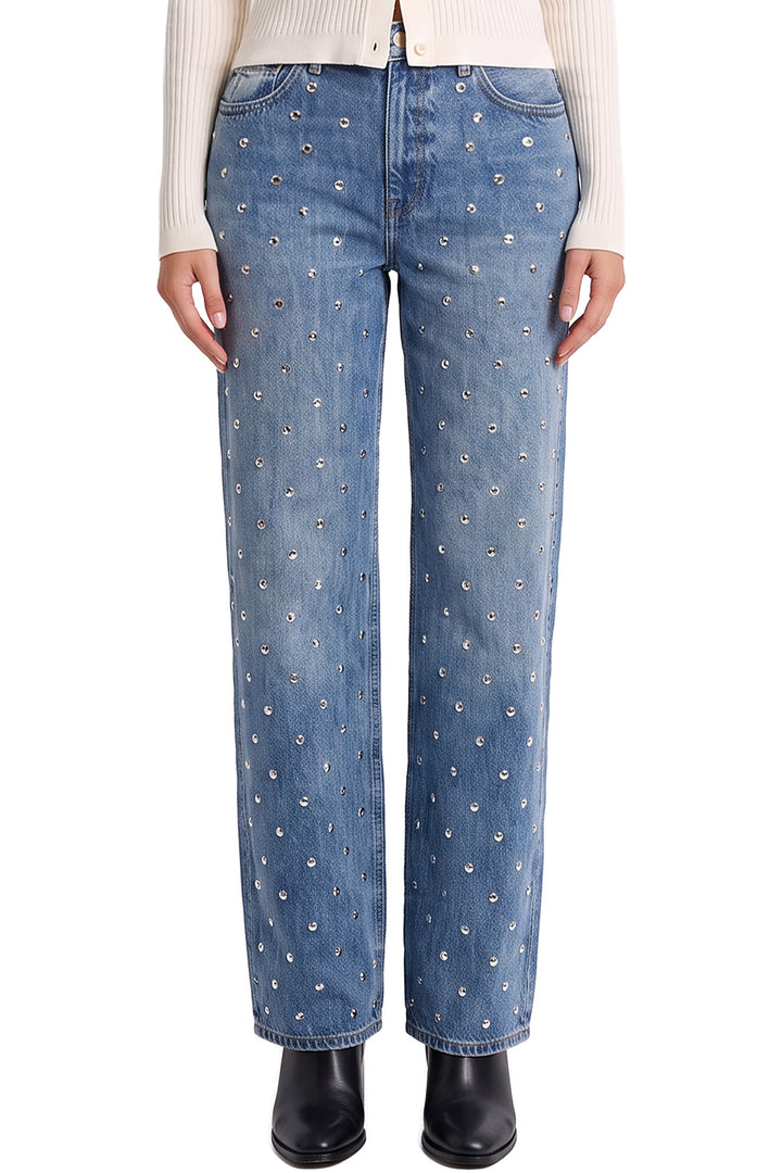 Hailey Wide Leg Studded Jeans