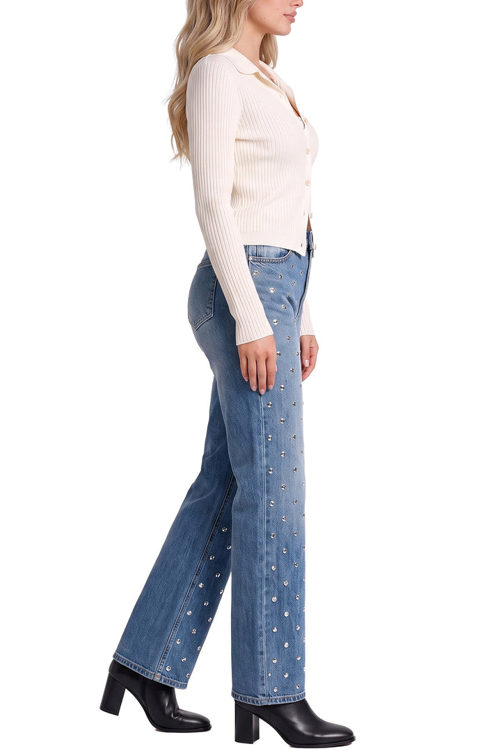 Hailey Wide Leg Studded Jeans
